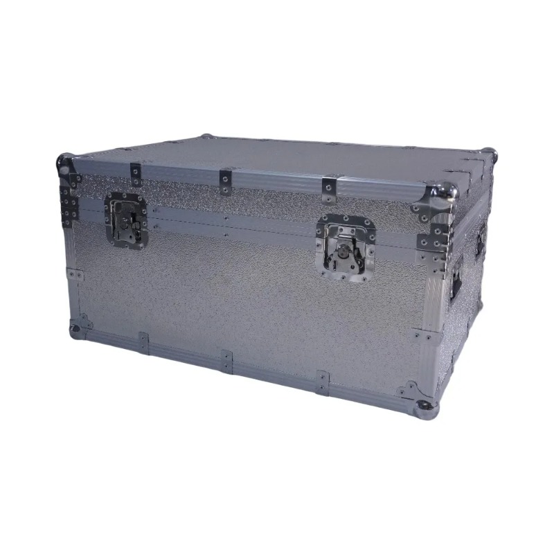Heavy Equipment Logo - Zilveren aluminium flightcase groot 605x400x400mm zwaar