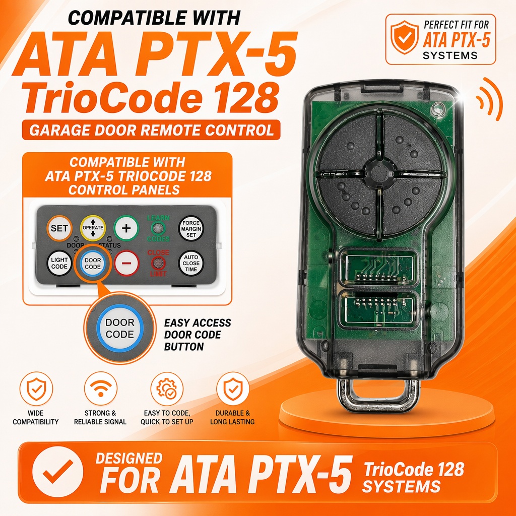 Heavy Equipment Garage - Voor ATA PTX5V2 Garagedeur Afstandsbediening Compatibel