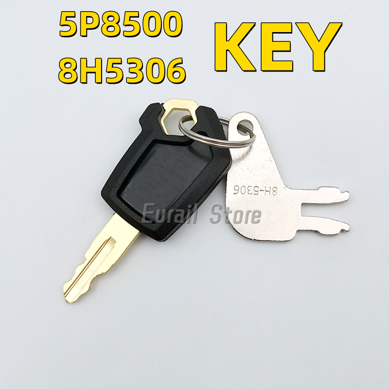 Heavy Equipment Logo - 5P8500 + 8H5306 contactsleutel en aan/uit-schakelaar