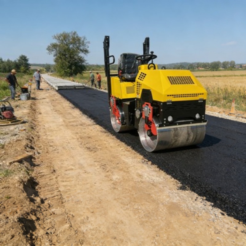 Heavy Equipment Construction - Enkelvoudige trommelwegwals trilcompactor zware uitvoering grond
