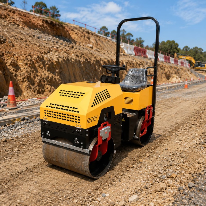 Dubbele trommel trilwegwals, z - Heavy Equipment Construction recensie en prijs