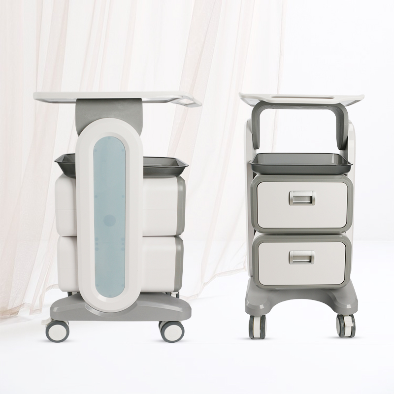 Witte grote salon trolley met  - Heavy Equipment Logo recensie en prijs