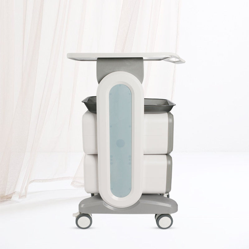 Witte grote salon trolley met  - Heavy Equipment Logo recensie en prijs